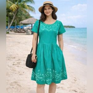 eshankti Custom Graphic Embellished Cotton Poplin Dress size L/XL